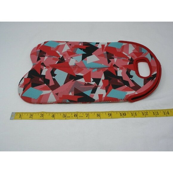BUILT: Double Bottle Neoprene Wine Bag Tote Carrier w/ Handle (geometic pattern) - Picture 3 of 5